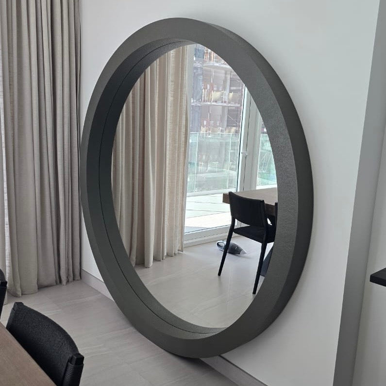 Giant Circle Mirror - Plaster Finish