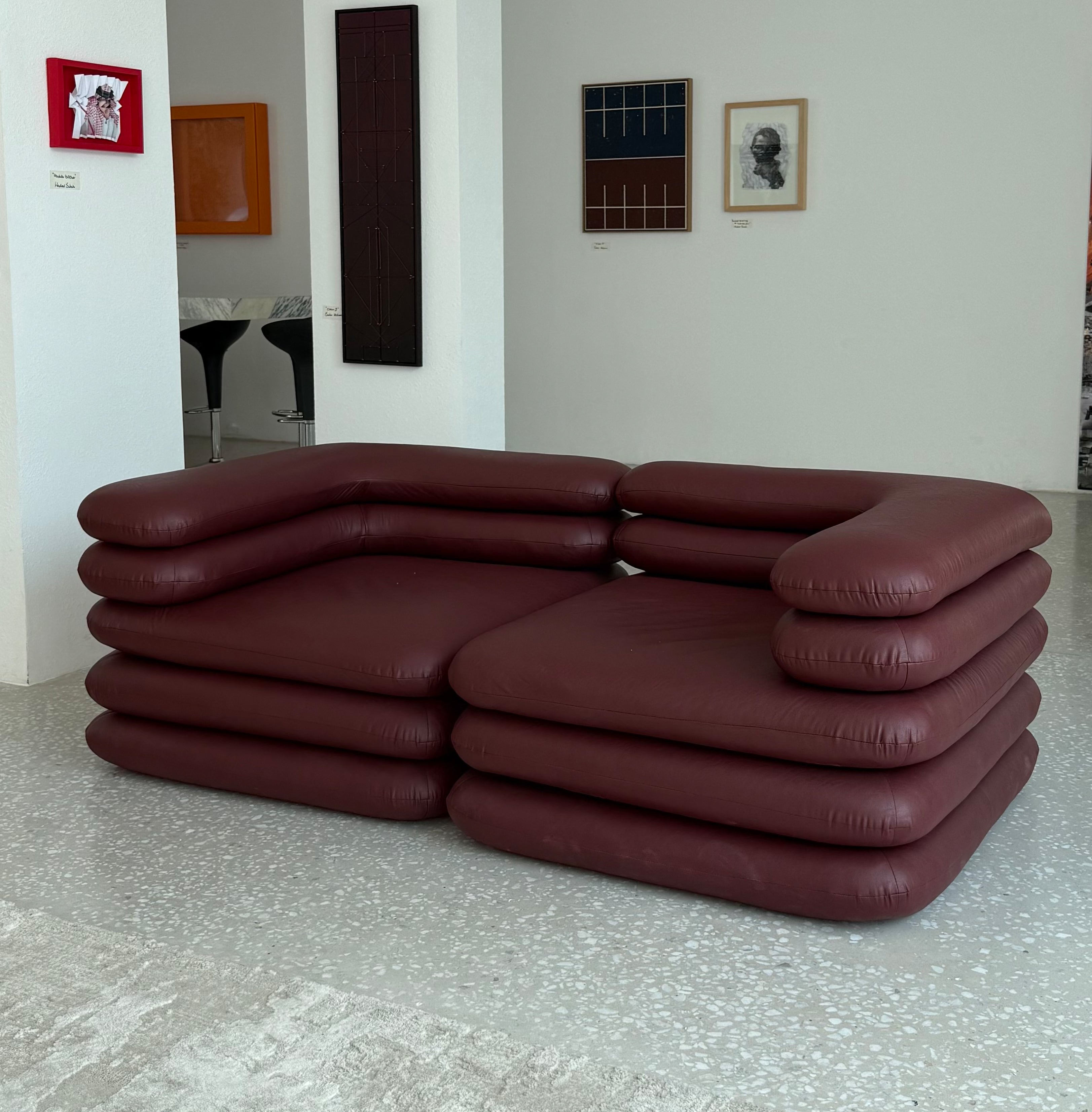 Stacked Leather Sofa