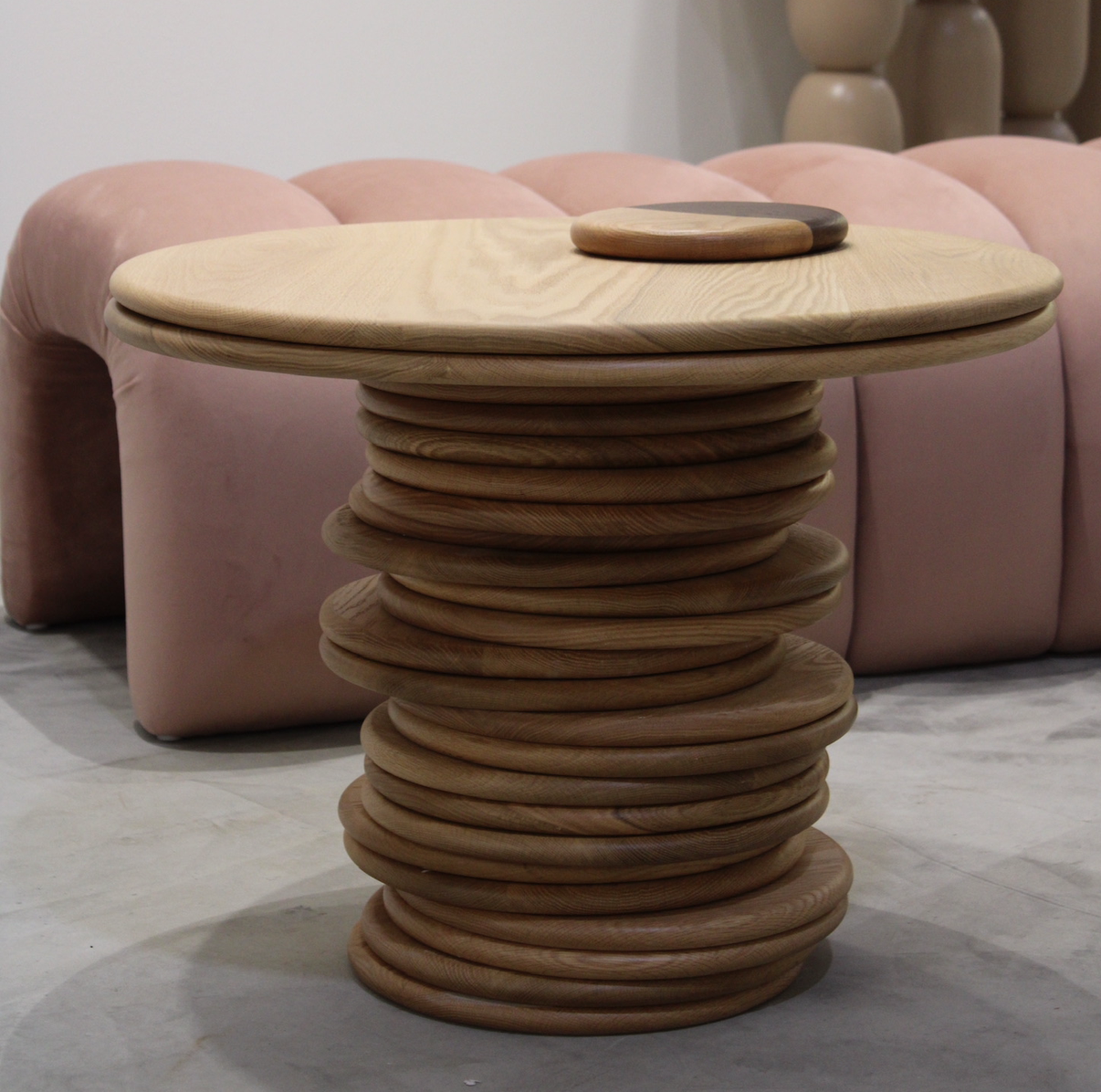 Stacked Oak Side Table