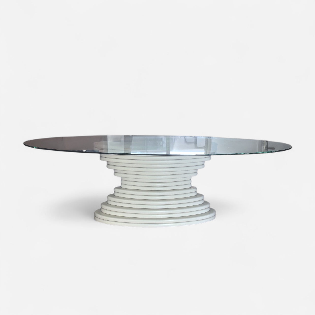 Single base Stacked Table - Glass Top