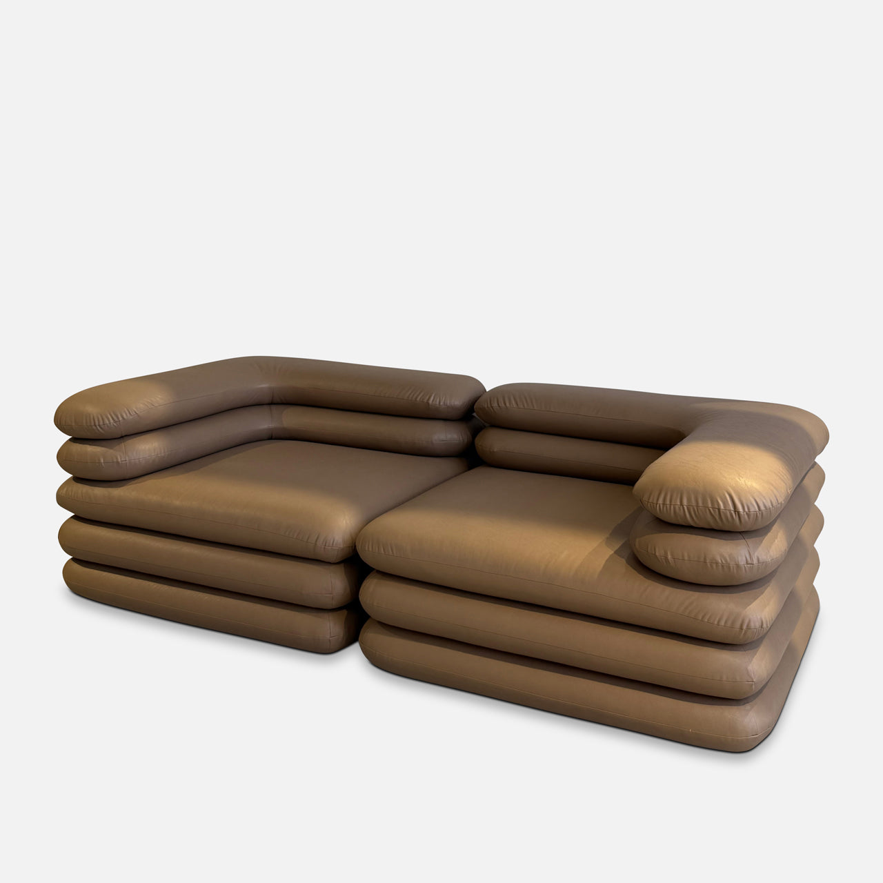 Stacked Leather Sofa