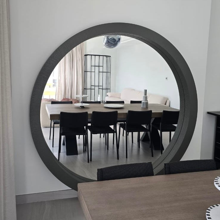 Giant Circle Mirror - Plaster Finish