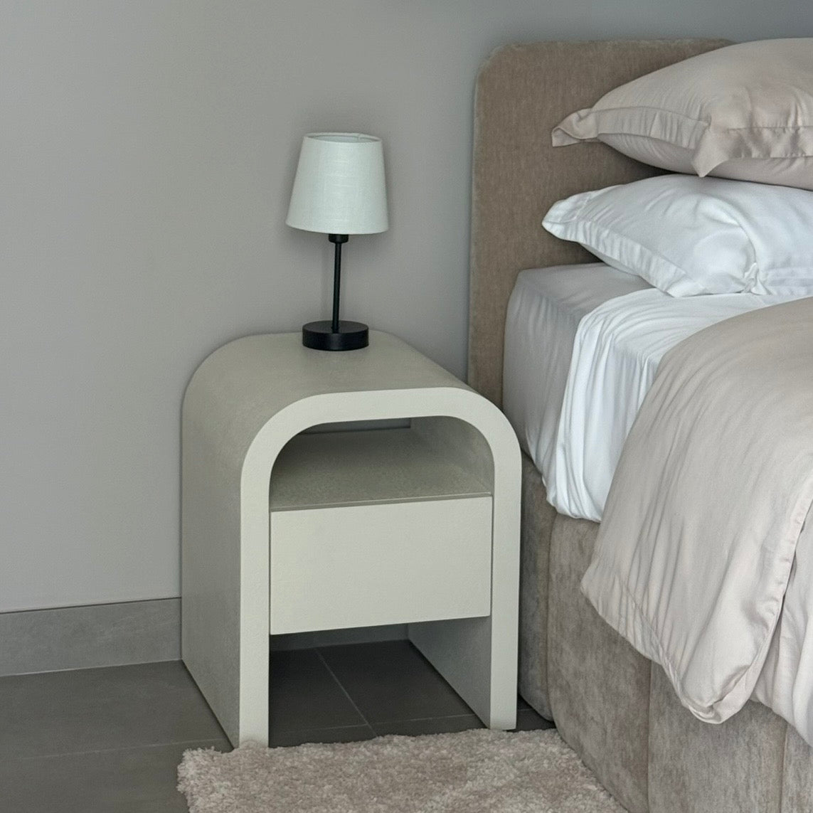 Betty Bedside Table - Plaster Finish