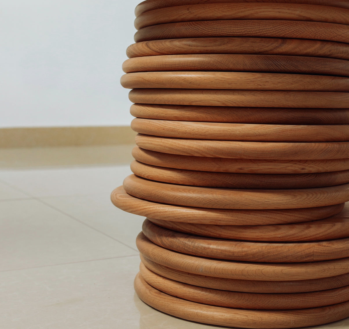 Stacked Oak Side Table