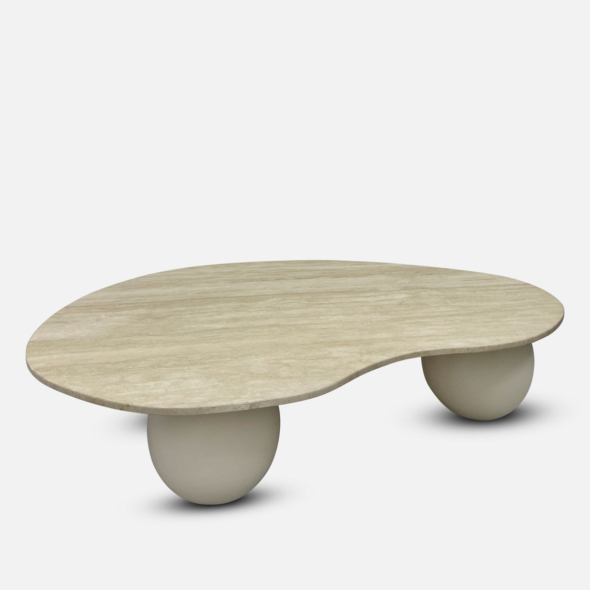 3 Balls Coffee Table - Travertine Top | Home Figures